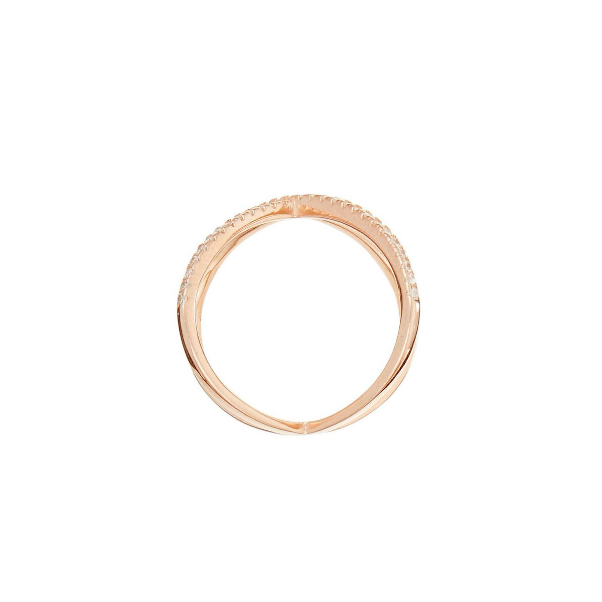 Bague vermeil rose et oxydes de zirconium "Electron Libre"