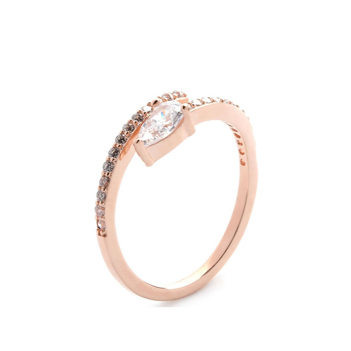 Bague fionia en vermeil rose Bague vermeil rose et oxydes de zirconium "Fionia"