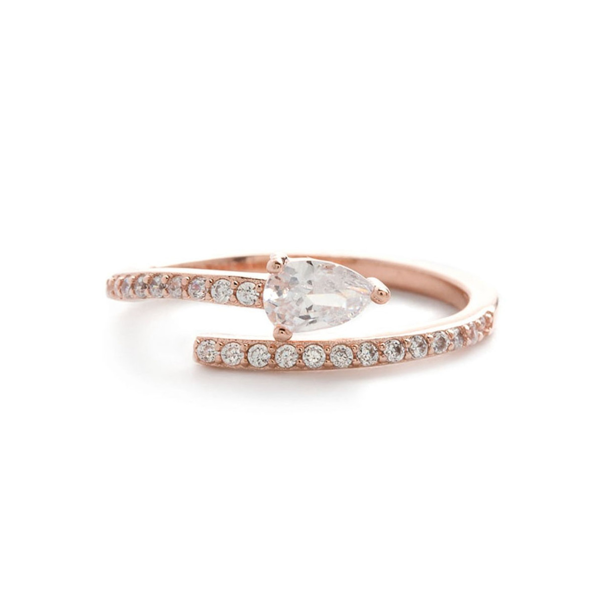 Bague vermeil rose et oxydes de zirconium "Fionia"