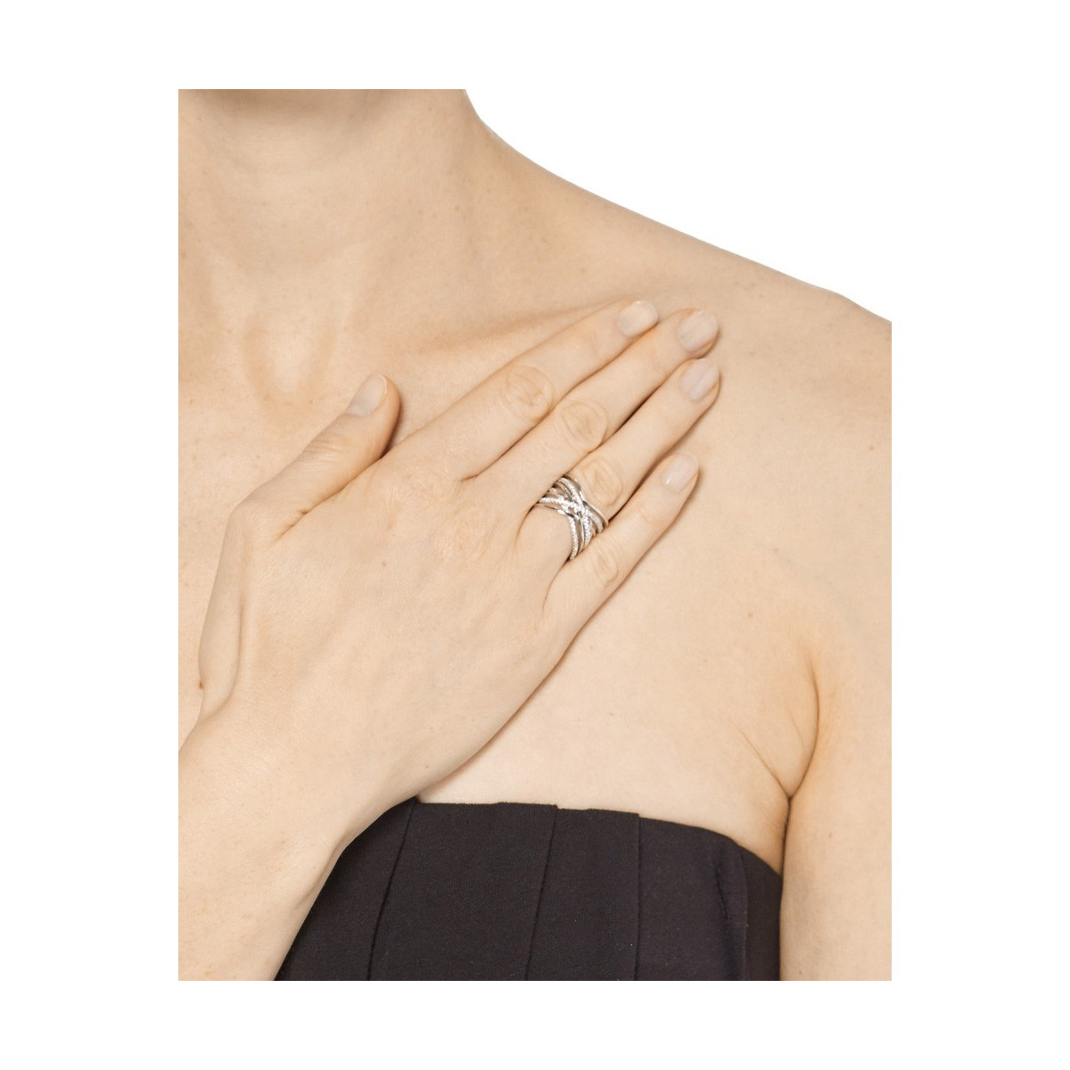 Bague "Rangs Entrecroisés" Argent 925