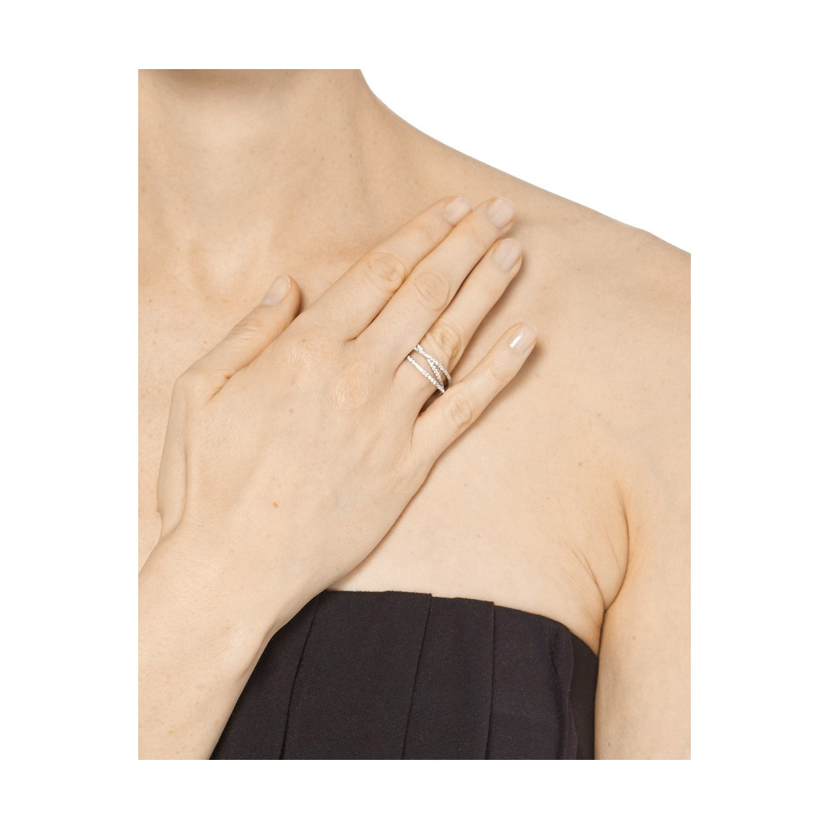 Bague argent et oxydes de zirconium "Trio Chance"