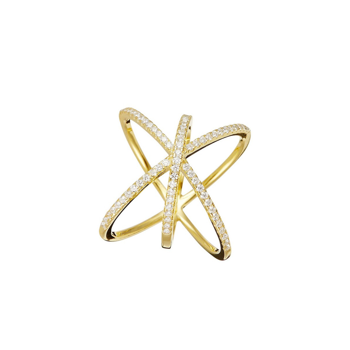 Bague voie lactée en vermeil jaune Bague vermeil jaune et oxydes de zirconium "Voie Lactée"