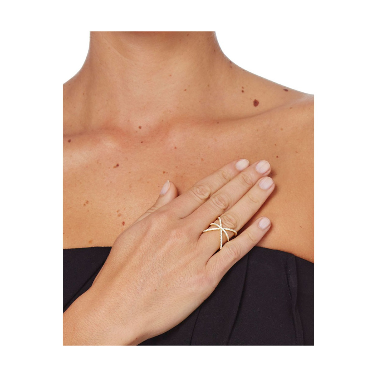 Bague vermeil jaune et oxydes de zirconium "Voie Lactée"