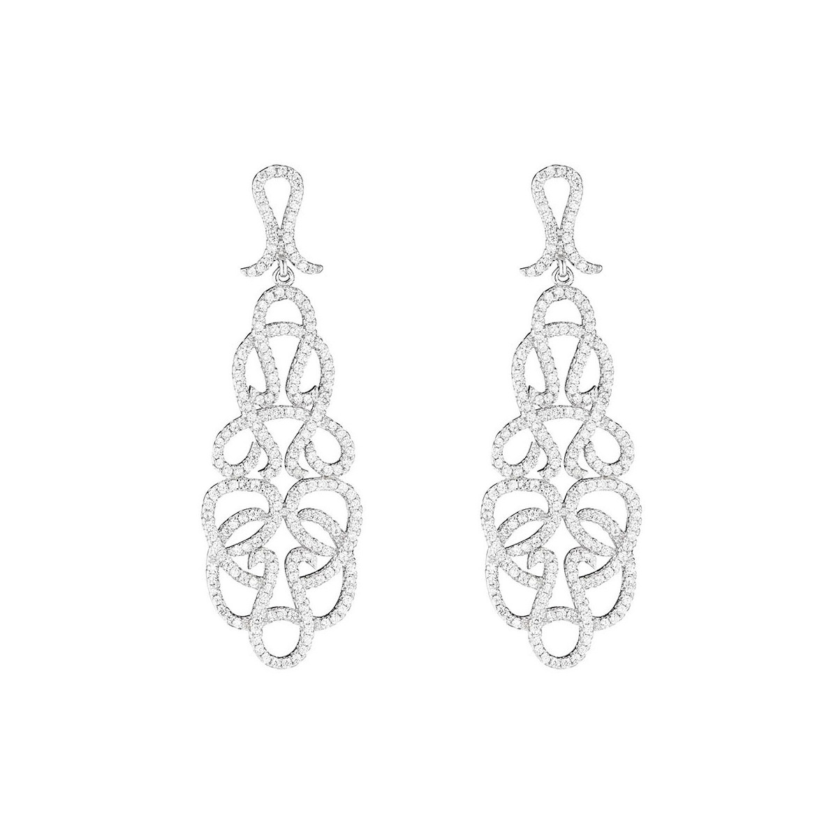 Boucles d'oreilles arabesque fever en argent 925 Boucles d'oreilles argent et oxydes de zirconium "Arabesque Fever"