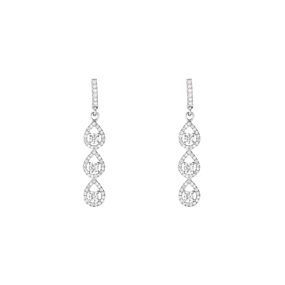 Boucles d'oreilles cascade enchantée en argent 925 Boucles d'oreilles argent et oxydes de zirconium "Cascade Enchantée"