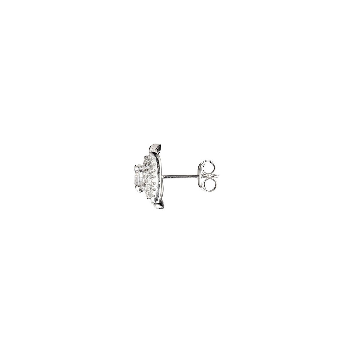 Boucles d'oreilles argent et oxydes de zirconium "Coussins Brillantini"