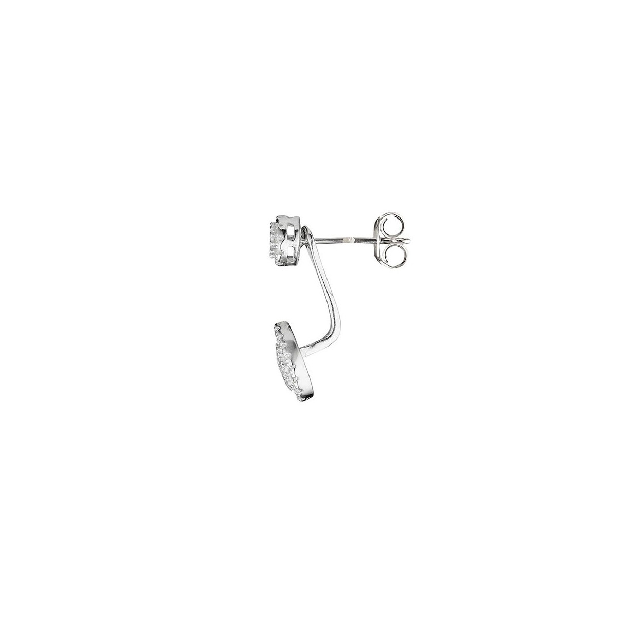 Boucles d'oreilles argent et oxydes de zirconium "Goutte Olympia"