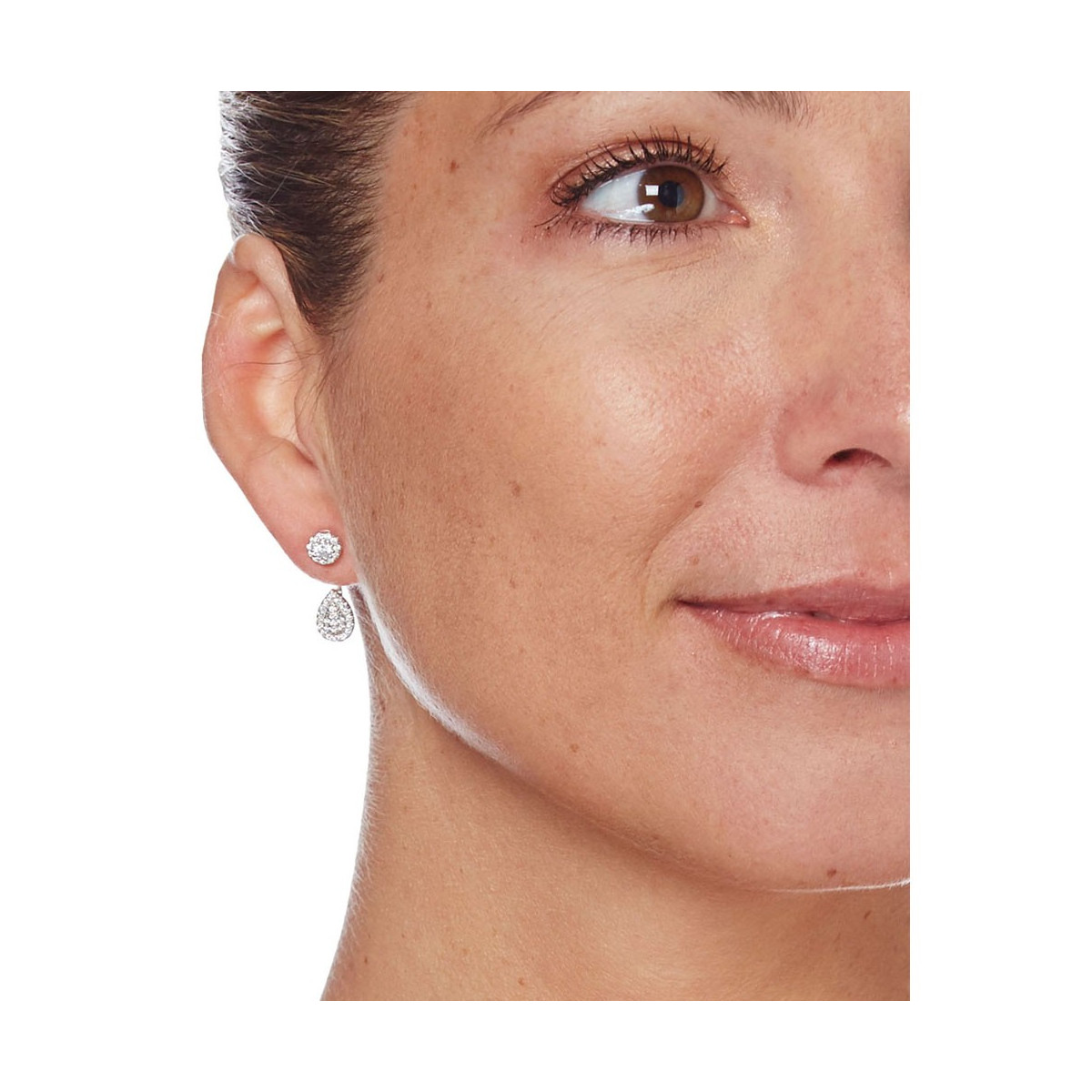 Boucles d'oreilles argent et oxydes de zirconium "Goutte Olympia"