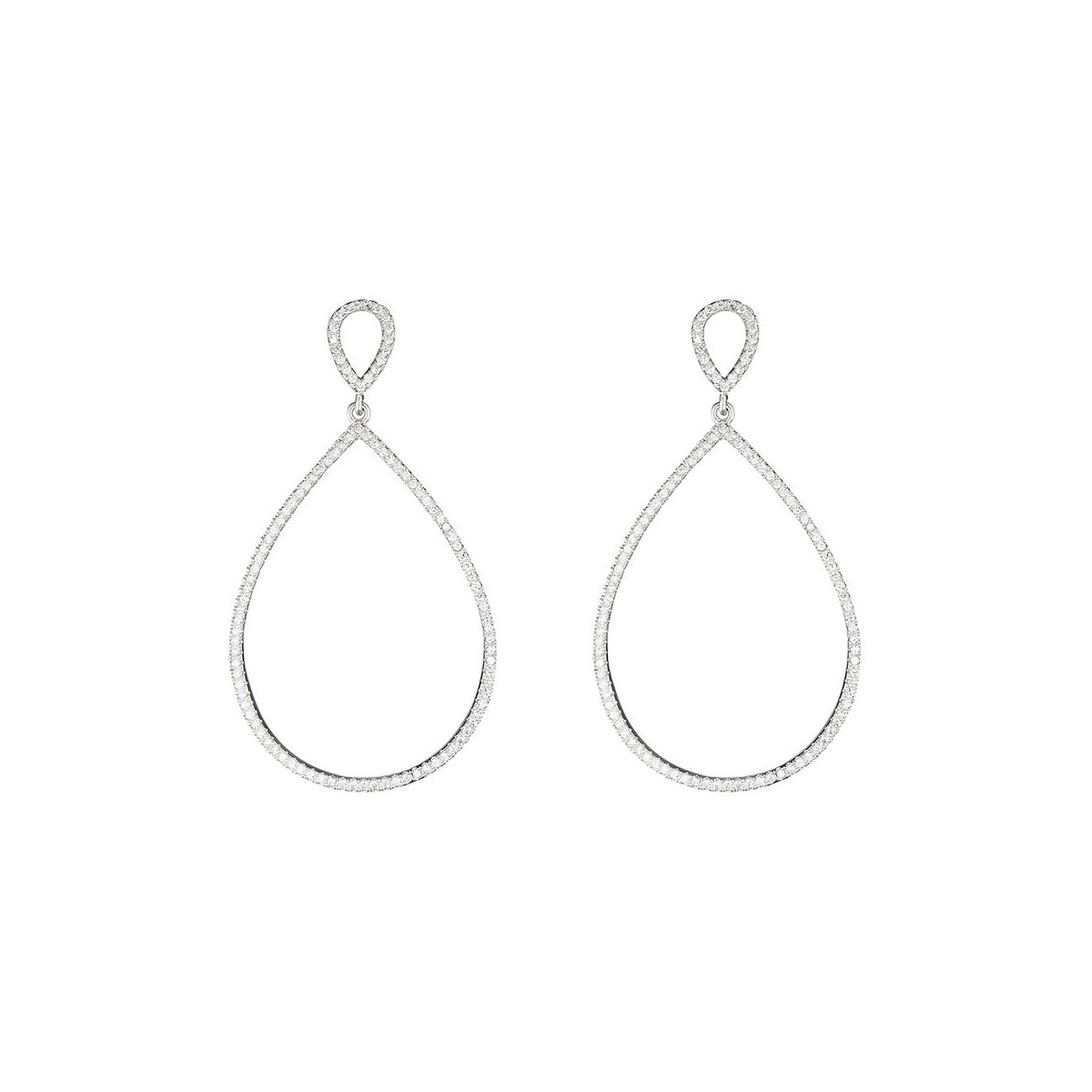 Boucles d'oreilles larmes majestueuses en argent 925 Boucles d'oreilles argent et oxydes de zirconium "Larmes Majestueuses"