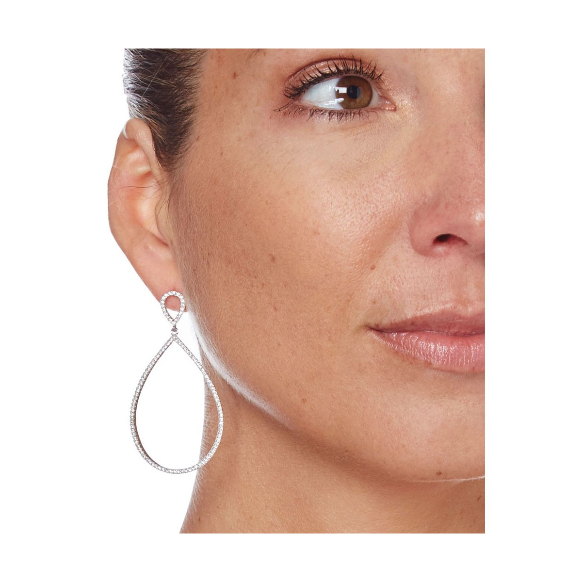 Boucles d'oreilles argent et oxydes de zirconium "Larmes Majestueuses"