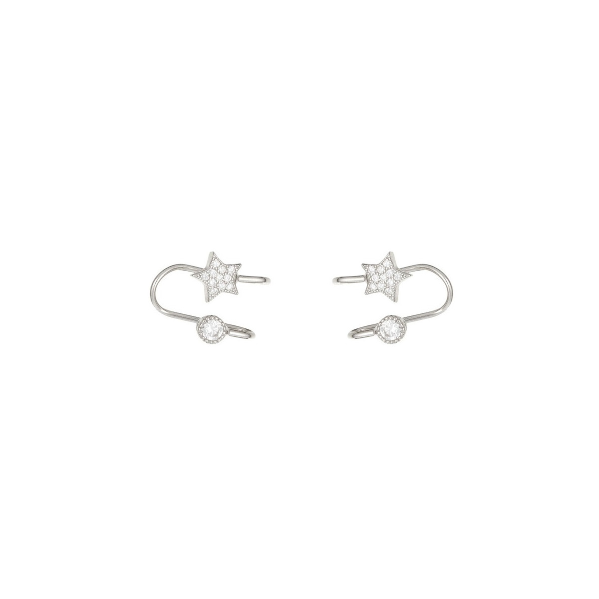 Boucles d'oreilles argent et oxydes de zirconium "Ma Bonne Etoile"