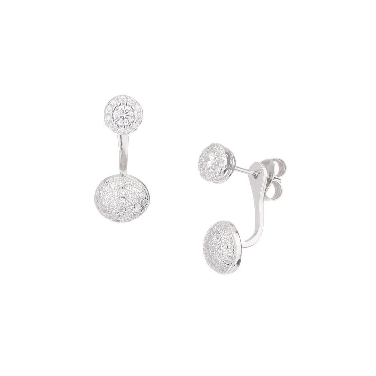 Boucles d'oreilles pendantes classiques en argent 925 Boucles d'oreilles argent et oxydes de zirconium "Pendantes classiques"