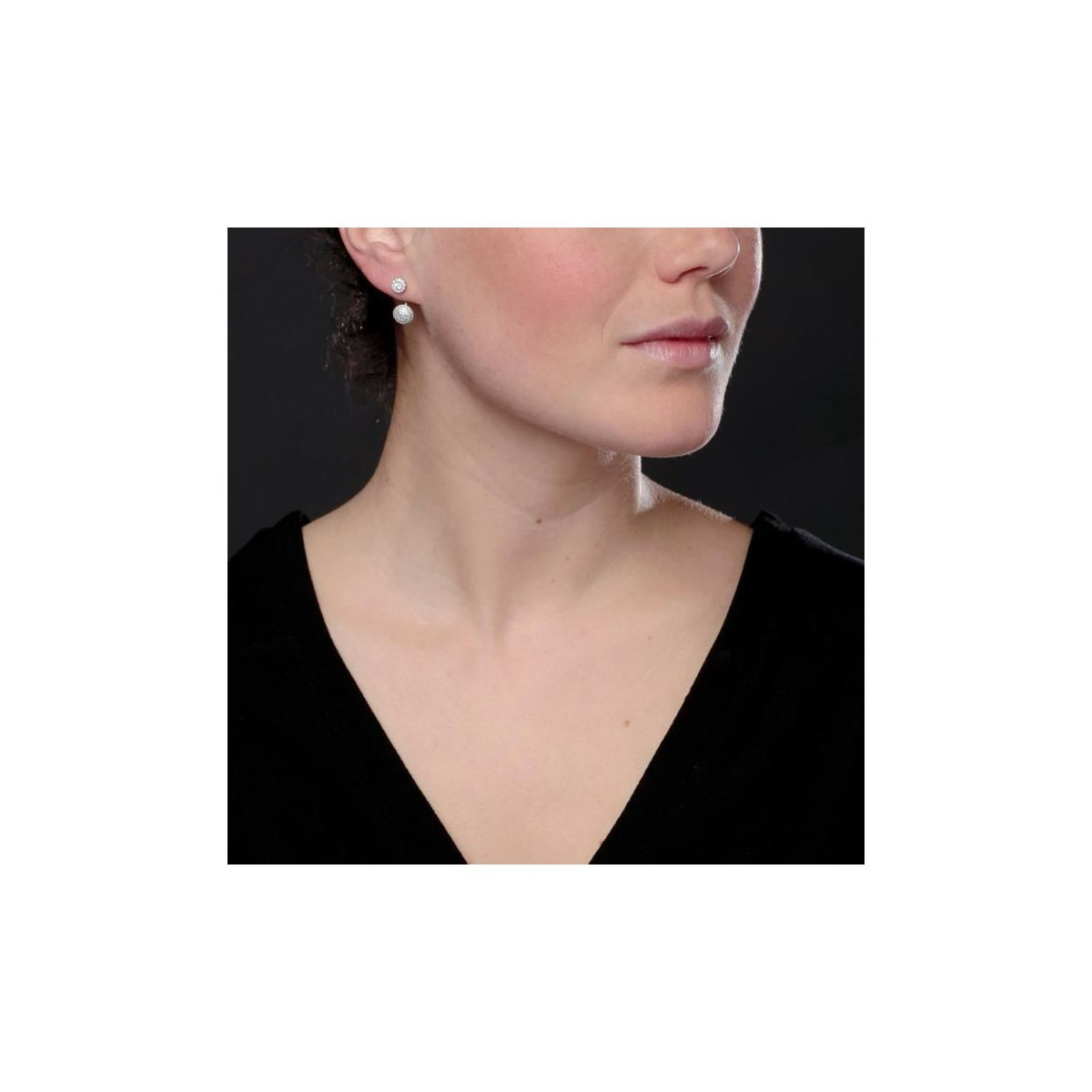Boucles d'oreilles argent et oxydes de zirconium "Pendantes classiques"