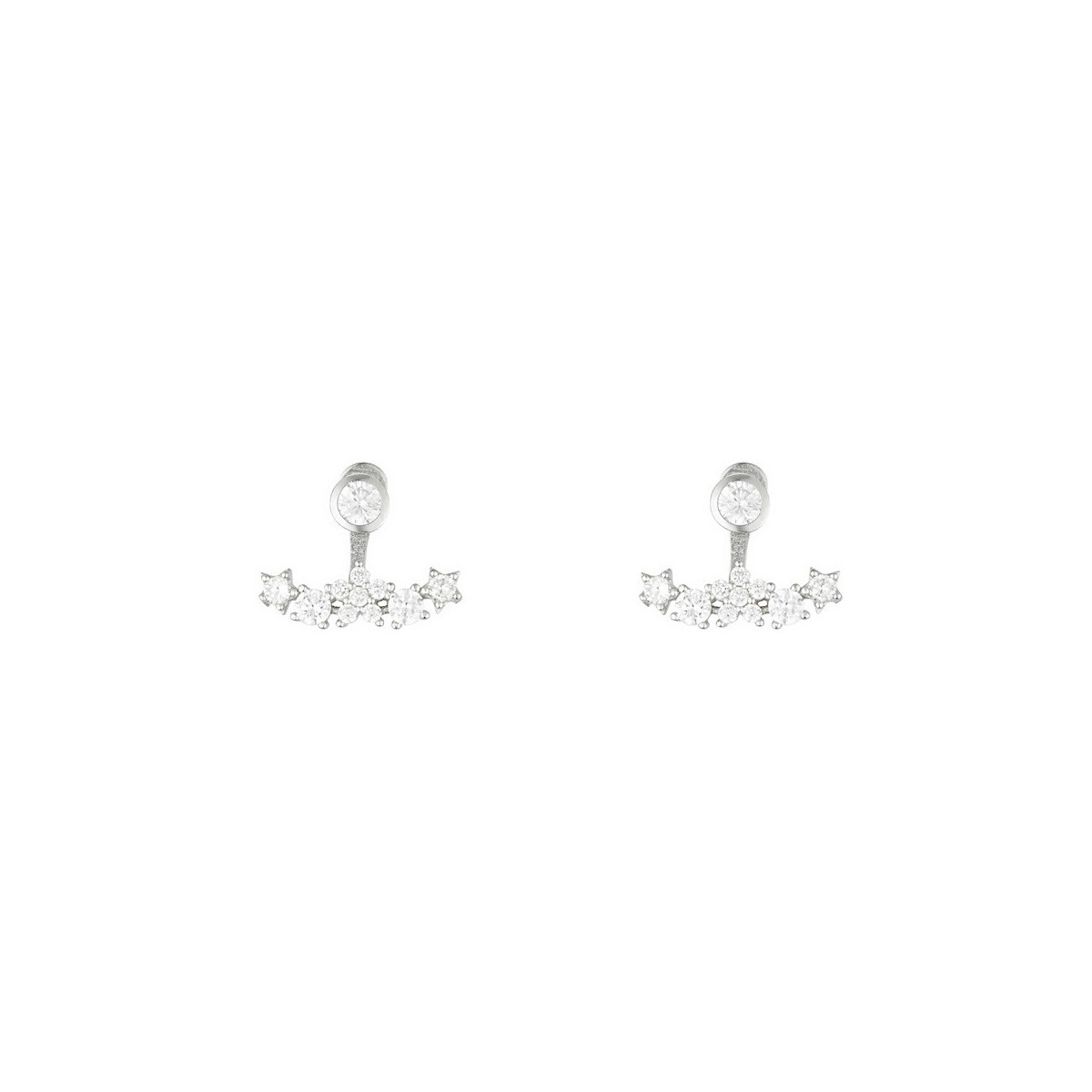 Boucles d'oreilles poussière d'etoiles en argent 925 Boucles d'oreilles argent et oxydes de zirconium "Poussière d'Etoiles"