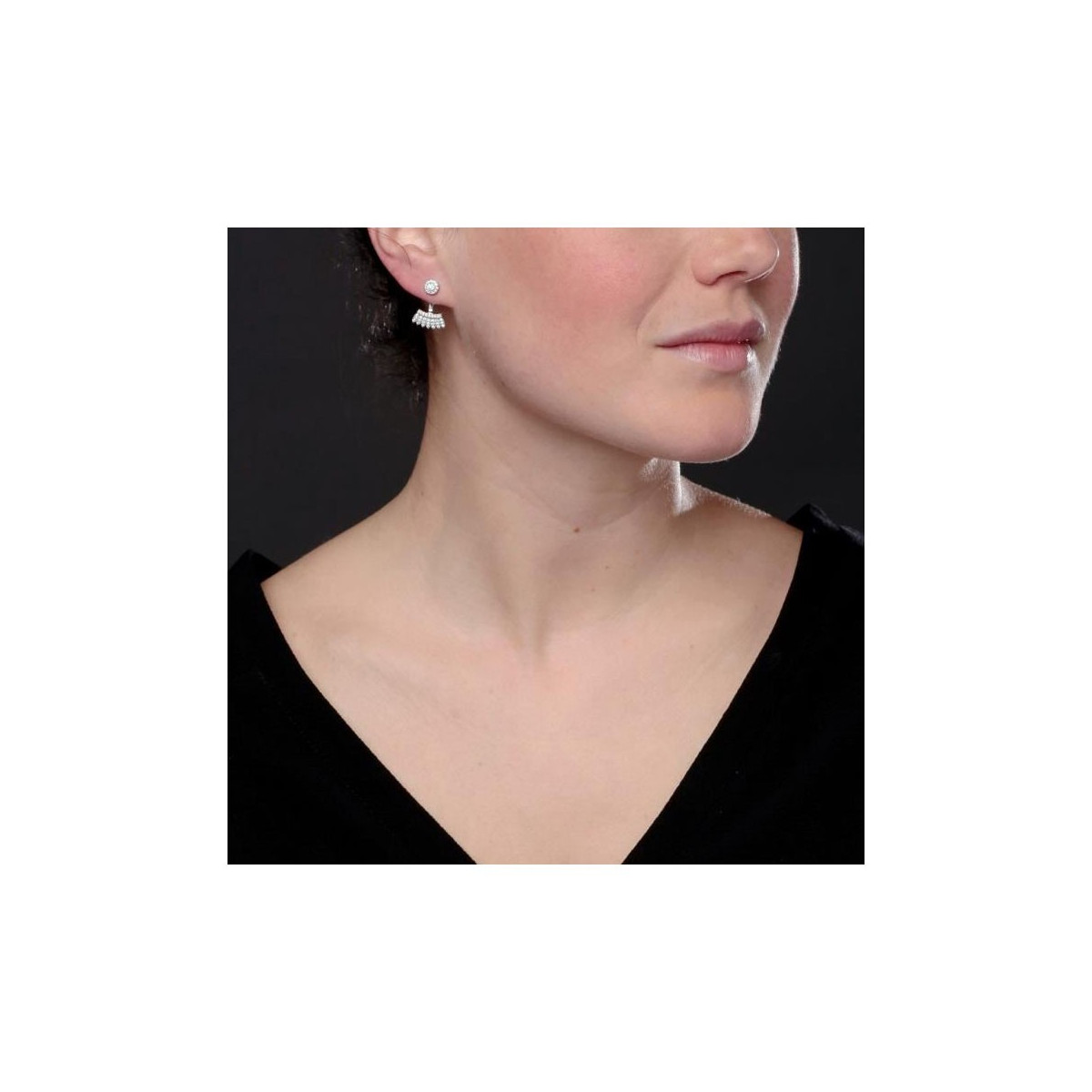 Boucles d'oreilles argent et oxydes de zirconium "Safari Chic"