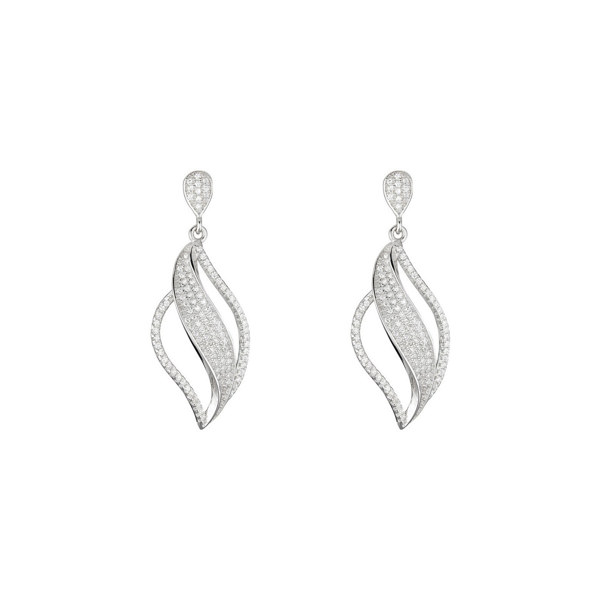 Boucles d'oreilles ternura en argent 925 Boucles d'oreilles argent et oxydes de zirconium "Ternura"