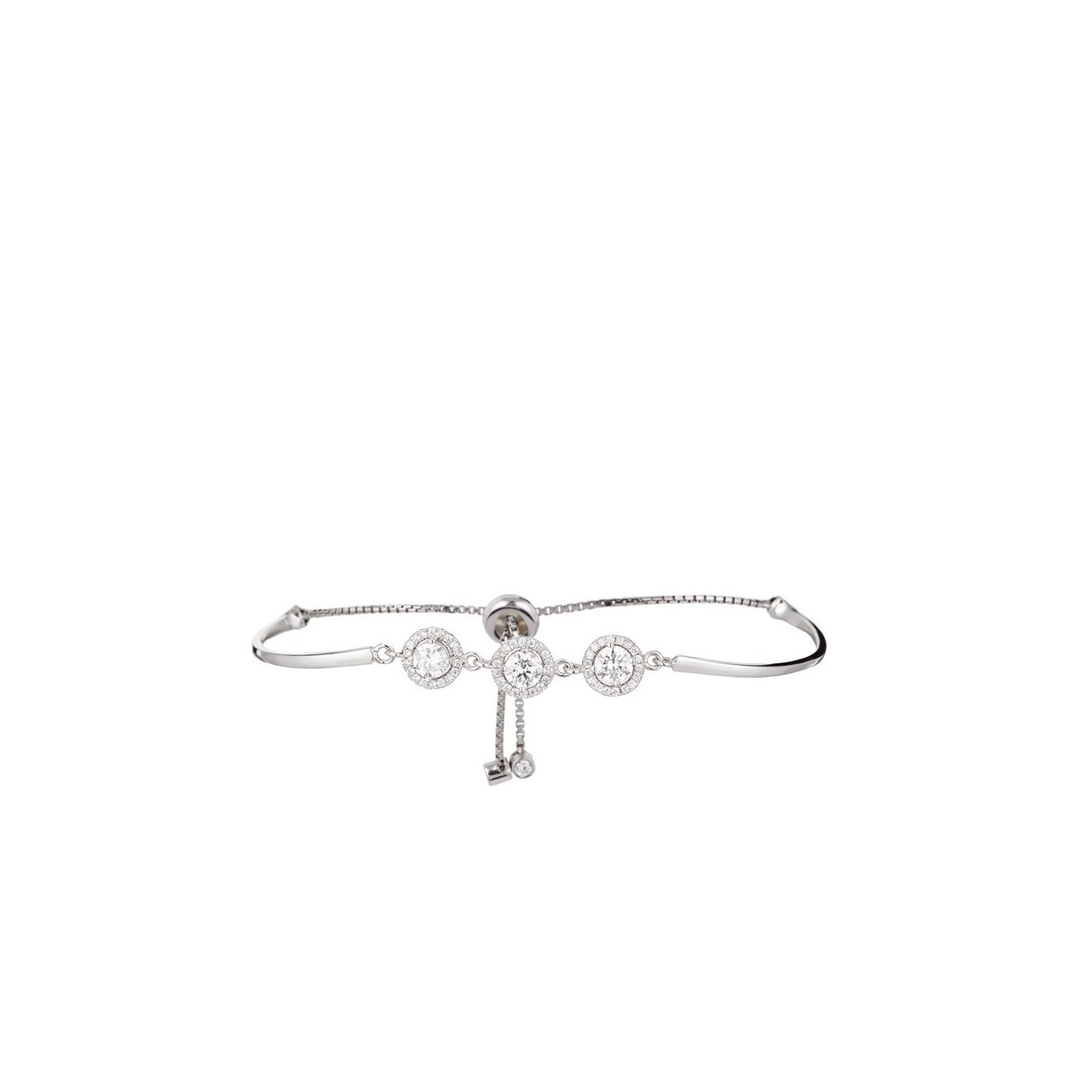 Bracelet triolia en argent 925 Bracelet chaine argent et oxydes de zirconium "Triolia"