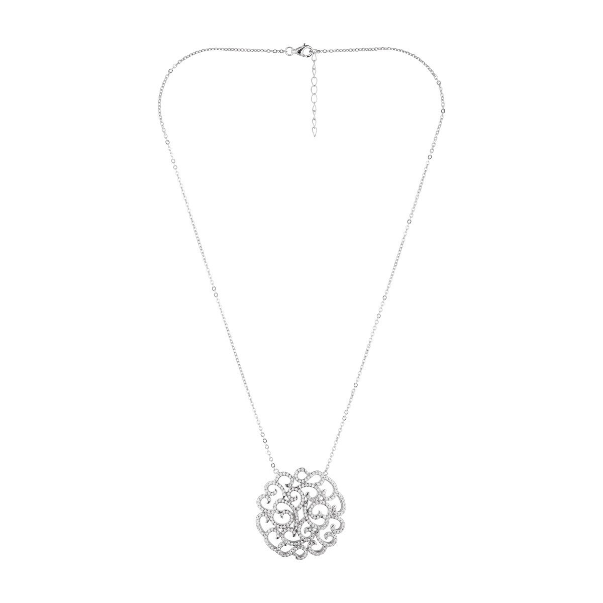 Collier argent et oxydes de zirconium "Arabesque ajman " + chaîne argent offerte