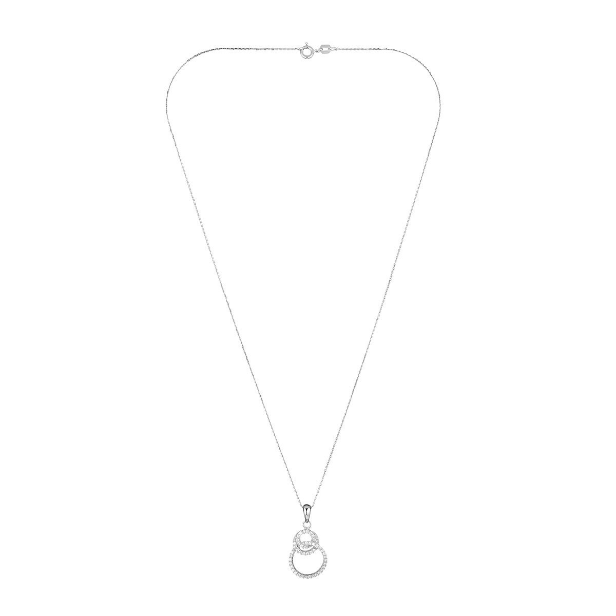 Pendentif argent et oxydes de zirconium "Cercles passionnément " + chaîne argent offerte