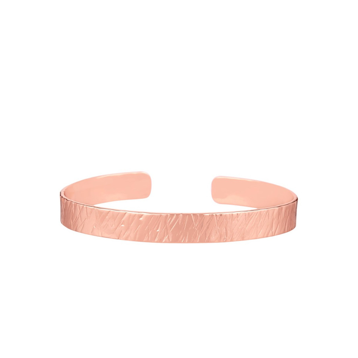 Bracelet jonc ouvert rosé sans message martelé