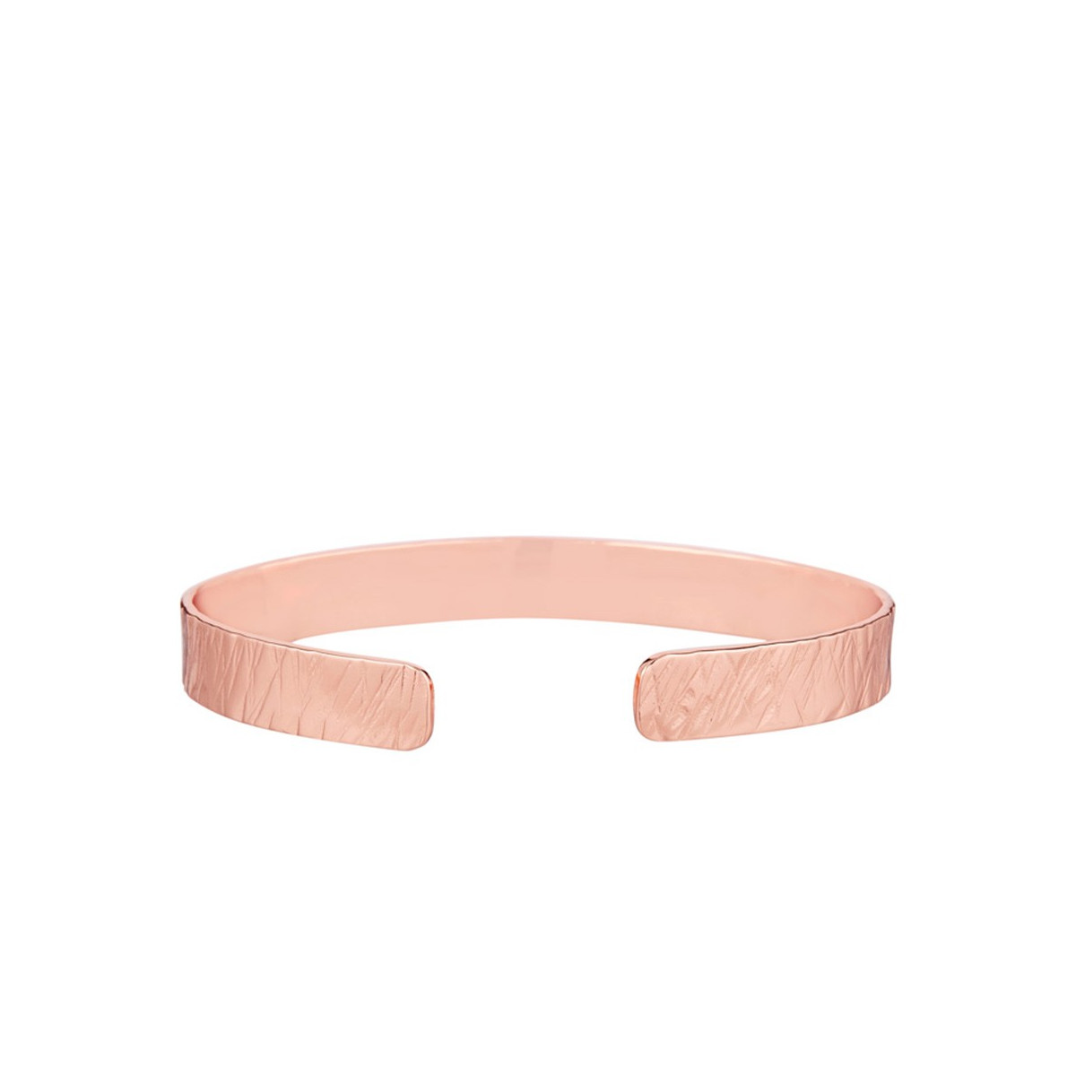 Bracelet jonc ouvert rosé sans message martelé