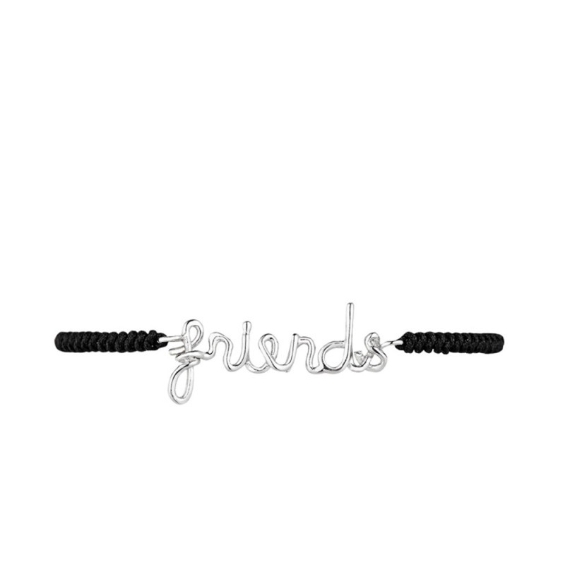 Bracelet Jonc à message "BRACELET FRIENDS" argenté Bracelet Jonc à message "BRACELET FRIENDS" argenté