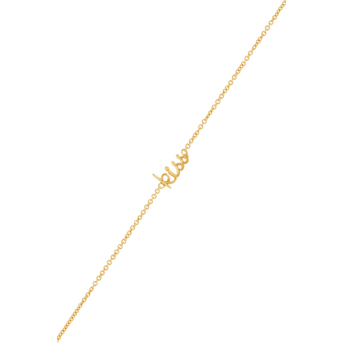 "KISS" bracelet chaine et fil lettering à message doré