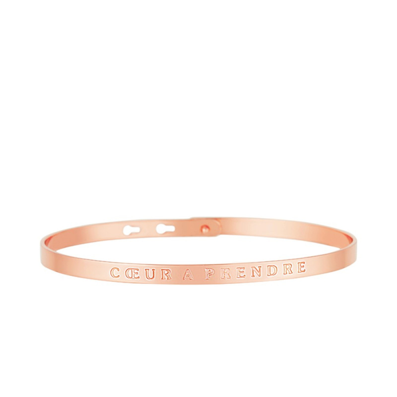 Bracelet Jonc à message "CŒUR À PRENDRE" rosé Bracelet Jonc à message "CŒUR À PRENDRE" rosé
