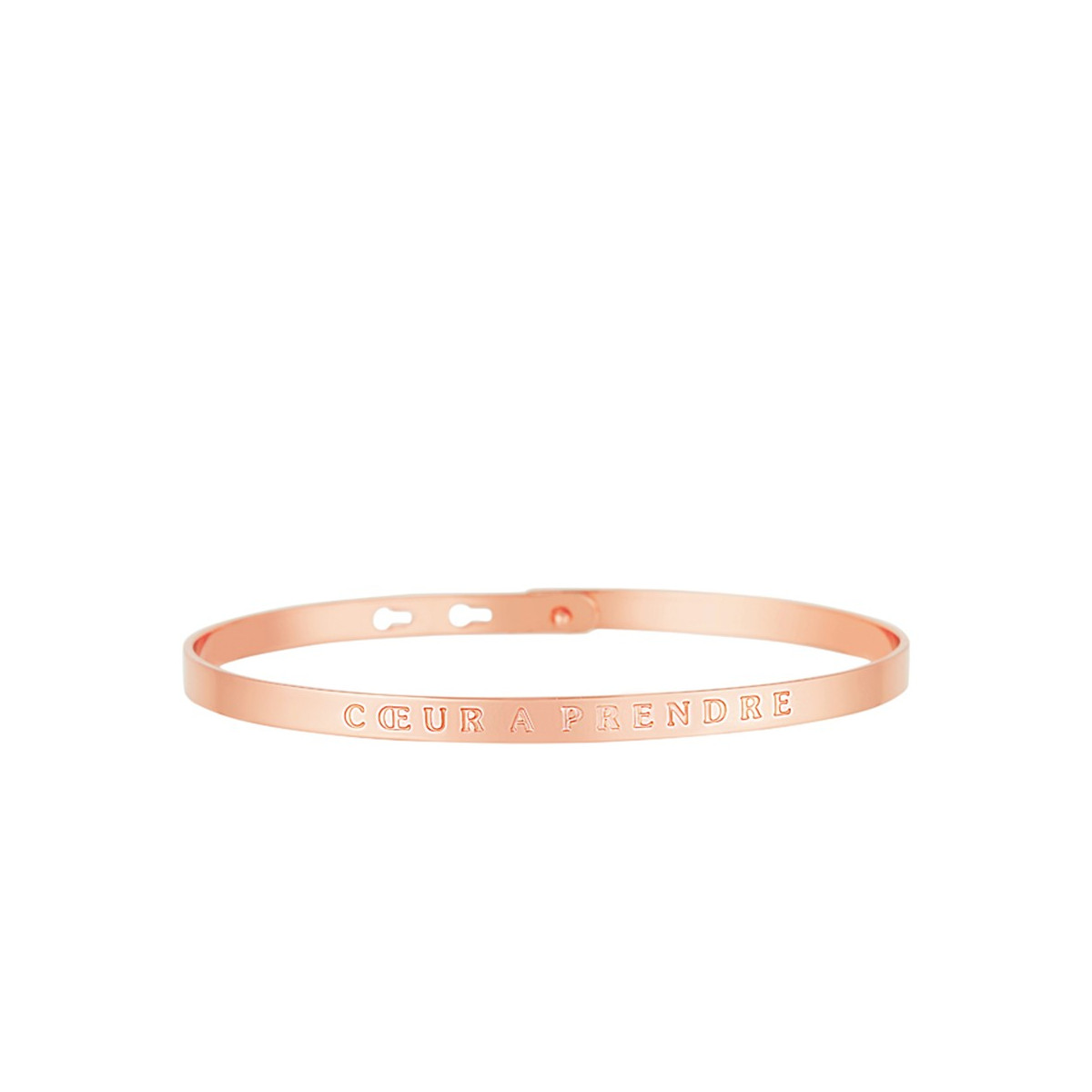 Bracelet Jonc à message "CŒUR À PRENDRE" rosé "COEUR À PRENDRE" bracelet jonc rosé à message