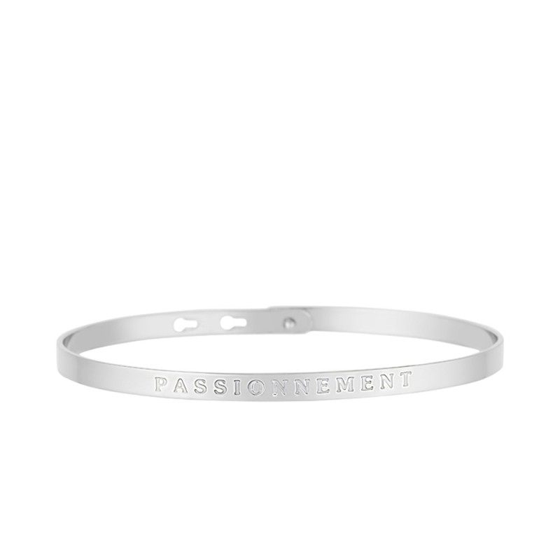 Bracelet Jonc à message "PASSIONEMENT" argenté Bracelet Jonc à message "PASSIONEMENT" argenté