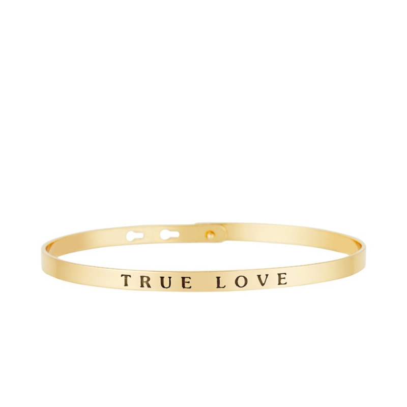 Bracelet Jonc à message "TRUE LOVE" doré Bracelet Jonc à message "TRUE LOVE" doré