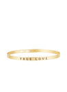 Bracelet Jonc à message "TRUE LOVE" doré