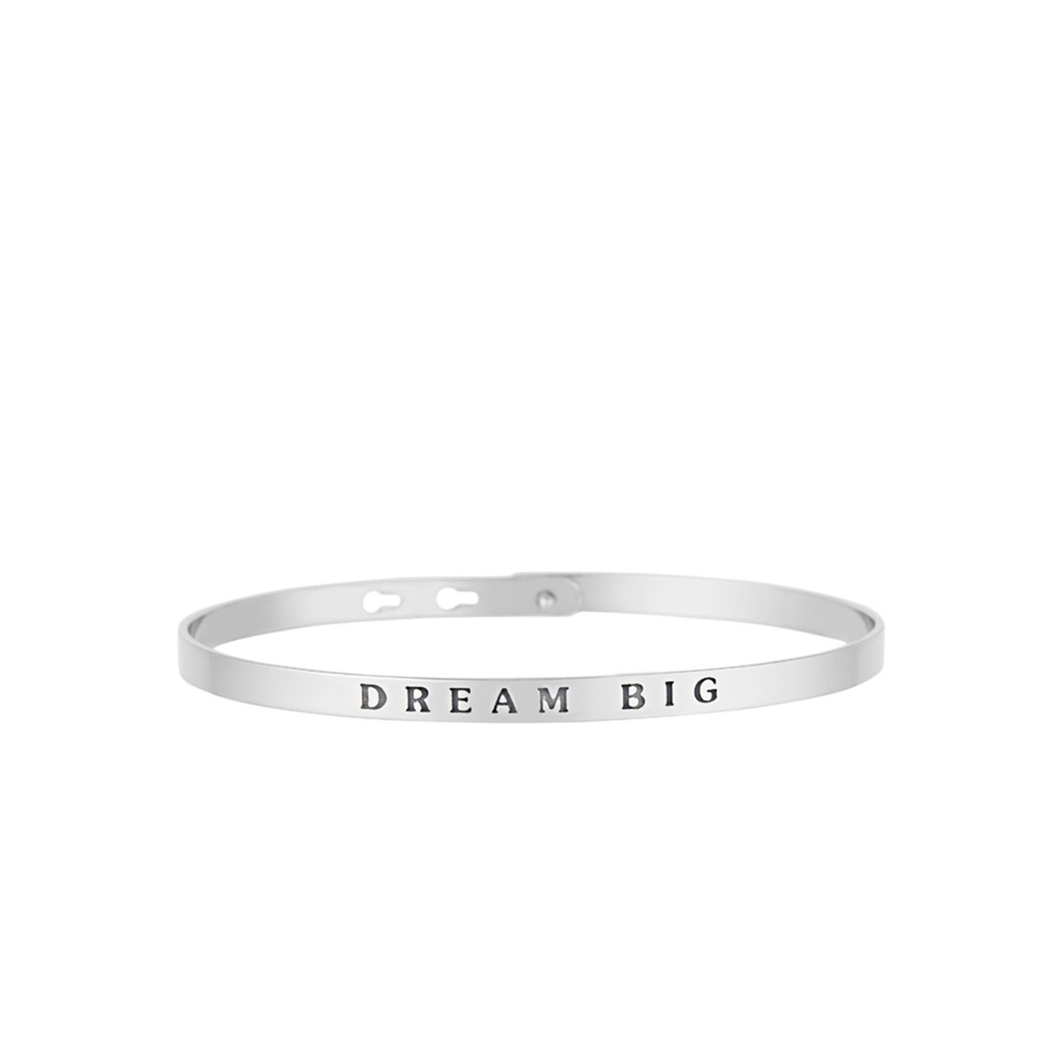 "DREAM BIG" bracelet jonc argenté à message