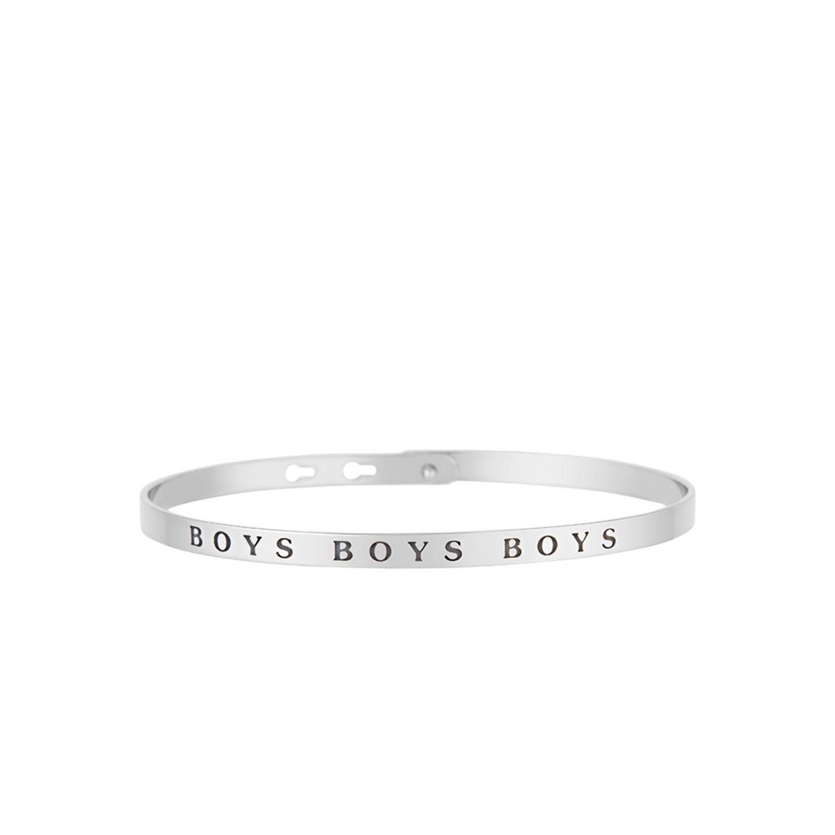 "BOYS BOYS BOYS" bracelet jonc argenté à message