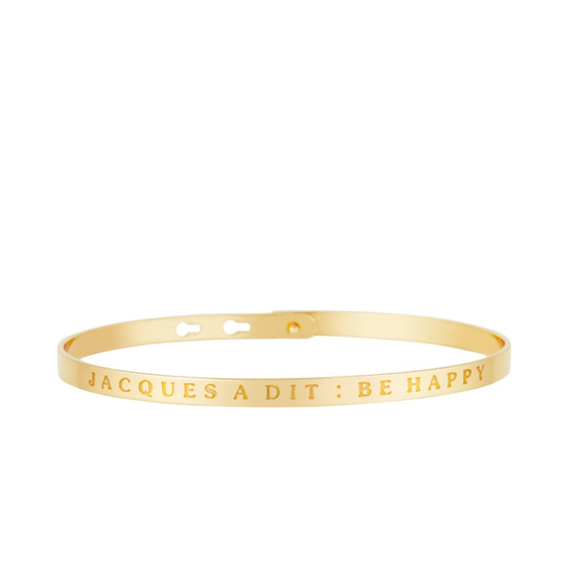 Bracelet Jonc à message "JACQUES À DIT: BE HAPPY" doré Bracelet Jonc à message "JACQUES À DIT: BE HAPPY" doré