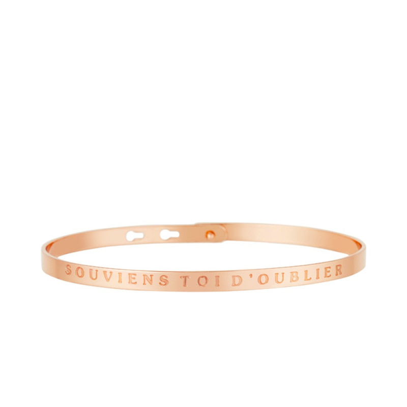 Bracelet Jonc à message "SOUVIENS TOI D'OUBLIER" rosé Bracelet Jonc à message "SOUVIENS TOI D'OUBLIER" rosé