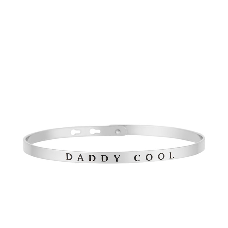 Bracelet Jonc à message "DADDY COOL" argenté Bracelet Jonc à message "DADDY COOL" argenté