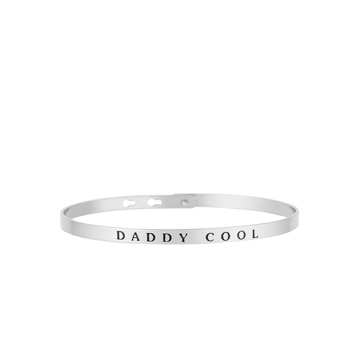 "DADDY COOL" bracelet jonc argenté à message