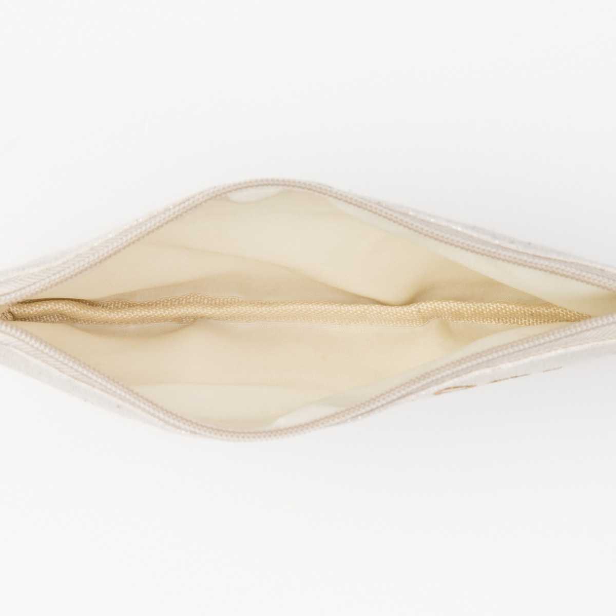 Grande pochette à message "LA TÊTE DANS LES ÉTOILES" Beige et Doré