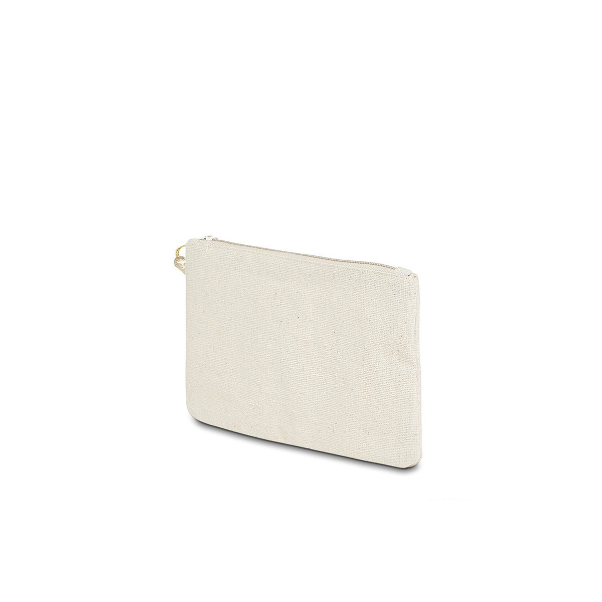 Petite pochette à message "MON PETIT BAZAR" Beige et Doré