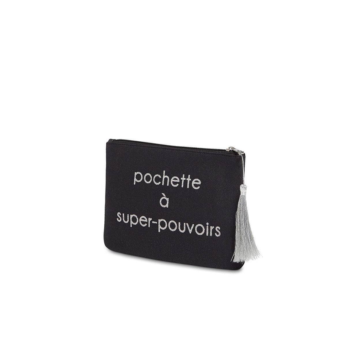 Mes-bijoux.fr Grande pochette /à message beige POCHETTE A SUPER POUVOIRS dor/é