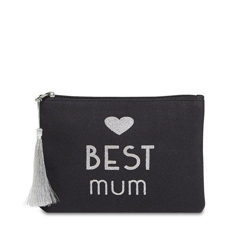Pochette à message "BEST MUM" Noire et Argenté - 21,5 x 15,5 x 1 cm Pochette à message "BEST MUM" Noire et Argenté - 21,5 x 15,5 x 1 cm