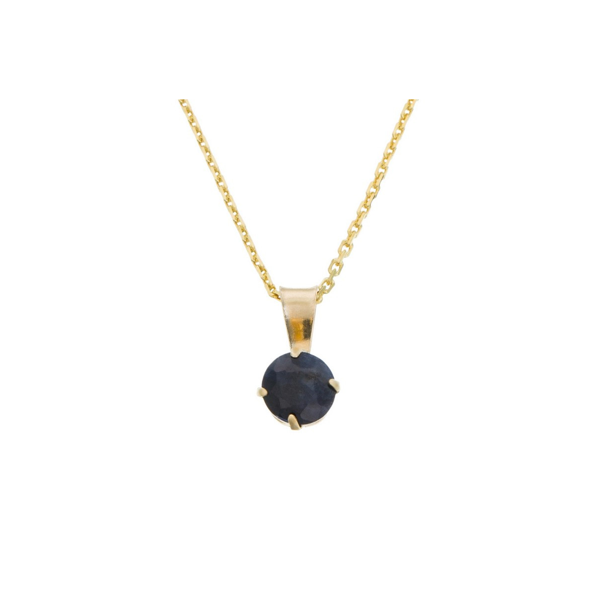 Pendentif + Chaîne femme puce Or Jaune 375 et Saphir Pendentif Or Jaune et Saphir 0,70 carats "Puce" + chaîne argent doré offerte