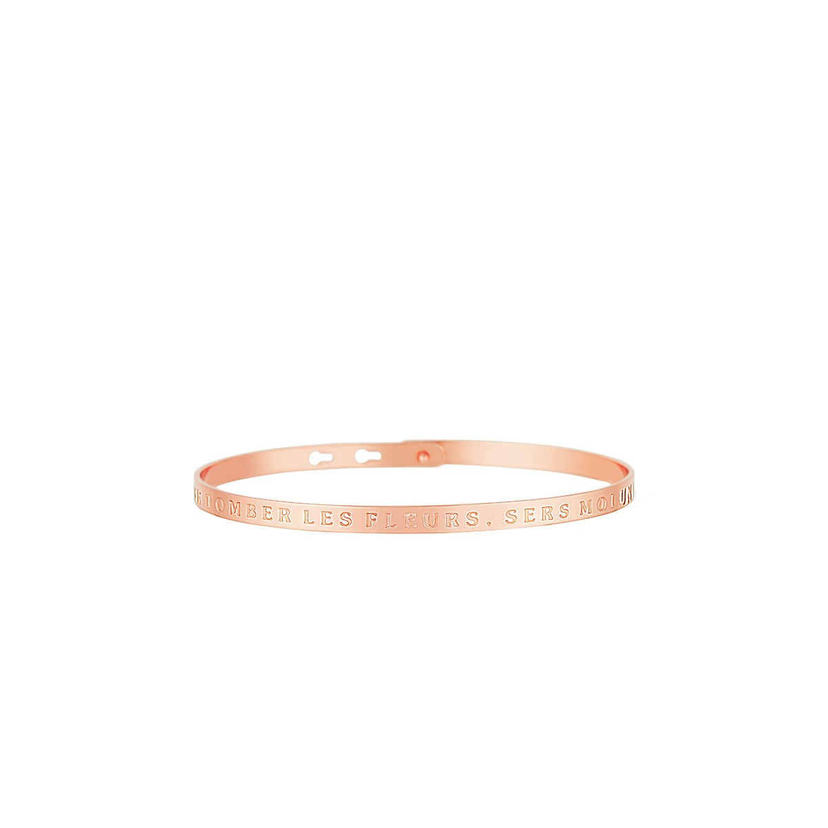Bracelet à message "Laisse Tomber Les Fleurs, Sers Moi un Mojito" Laiton rosé