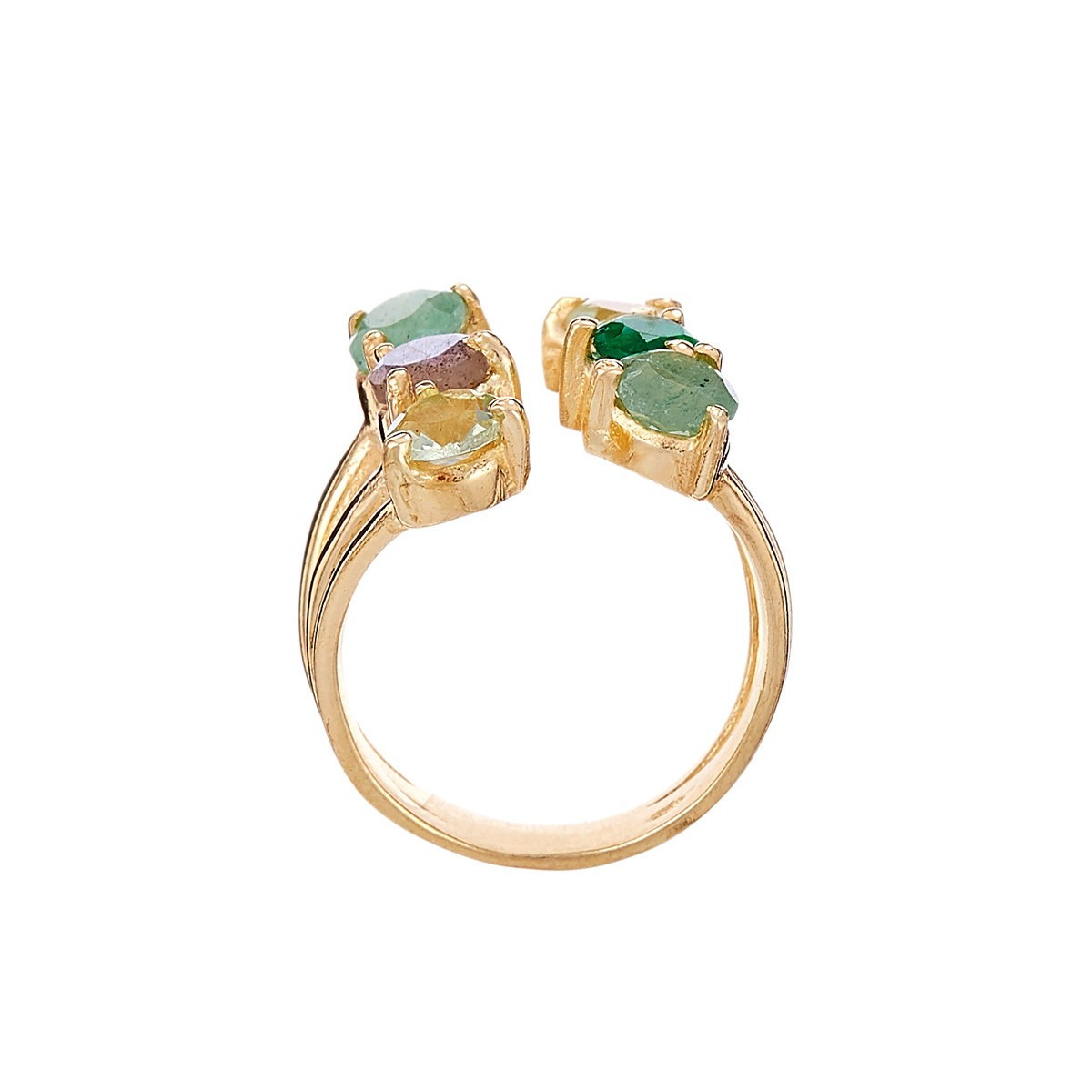 Bague ajustable dorée "Stella" Aventurine