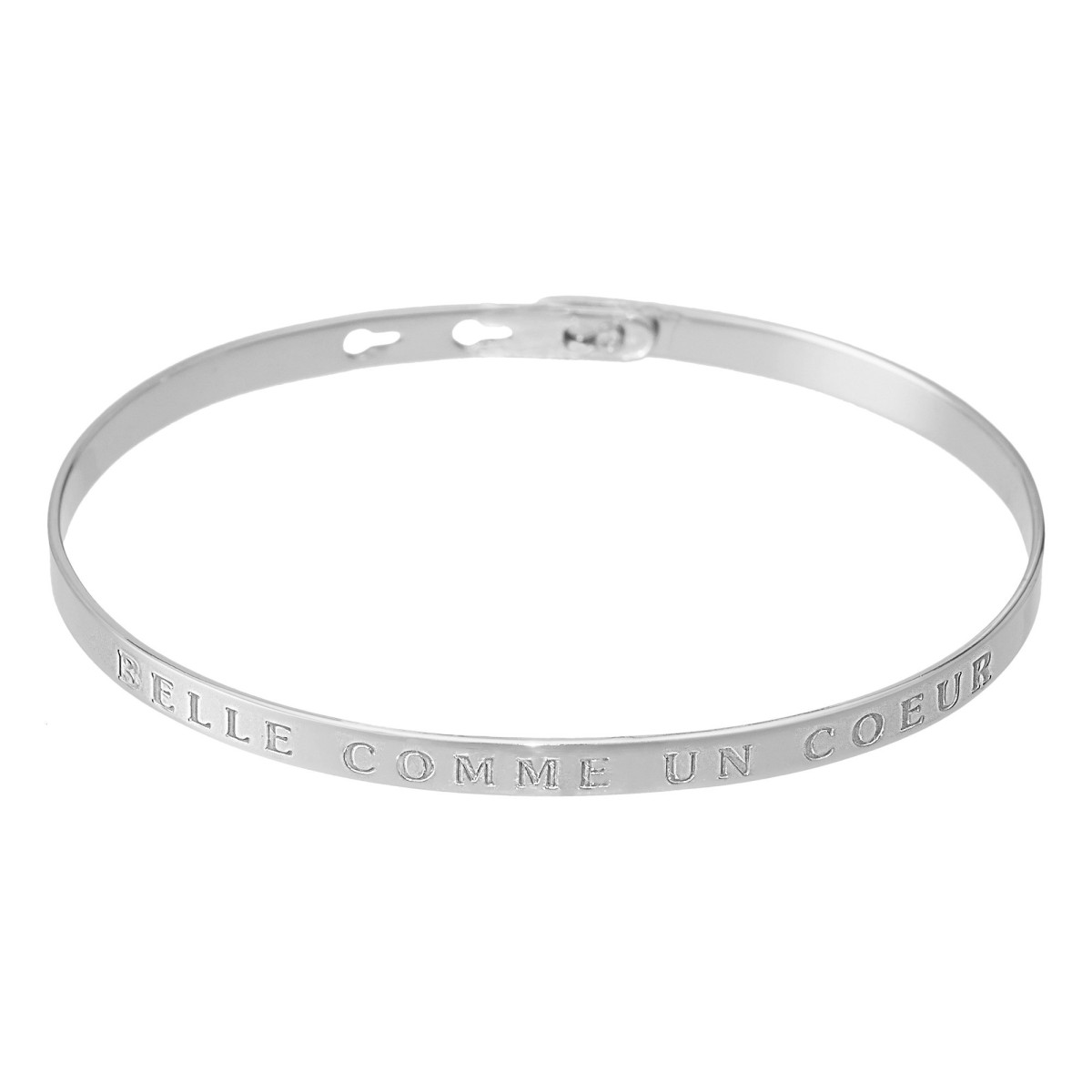 "BELLE COMME UN COEUR" bracelet jonc argenté à message