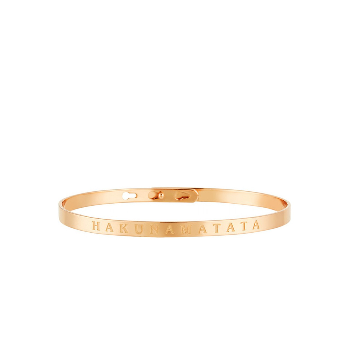 Bracelet Jonc à message en laiton rosé HAKUNAMATATA Bracelet à message "Hakunamatata" Laiton rosé