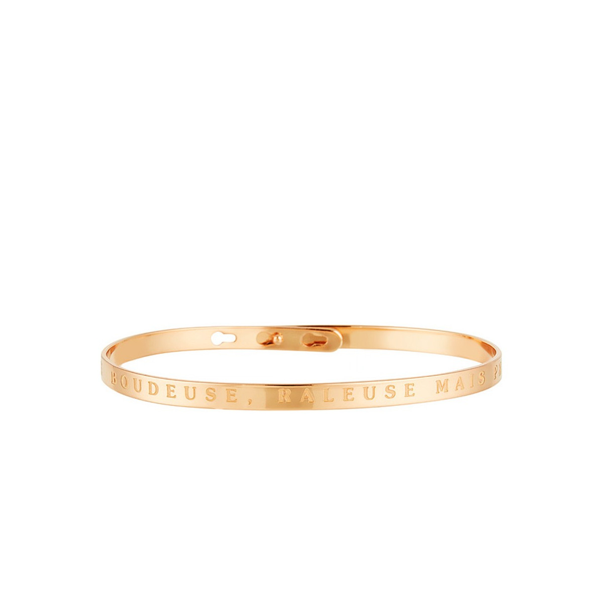 Bracelet Jonc à message en laiton rosé CHIANTE, BOUDEUSE, RALEUSE MAIS PRINCESSE Bracelet à message "Chiante, Boudeuse, Raleuse Mais Princesse" Laiton rosé