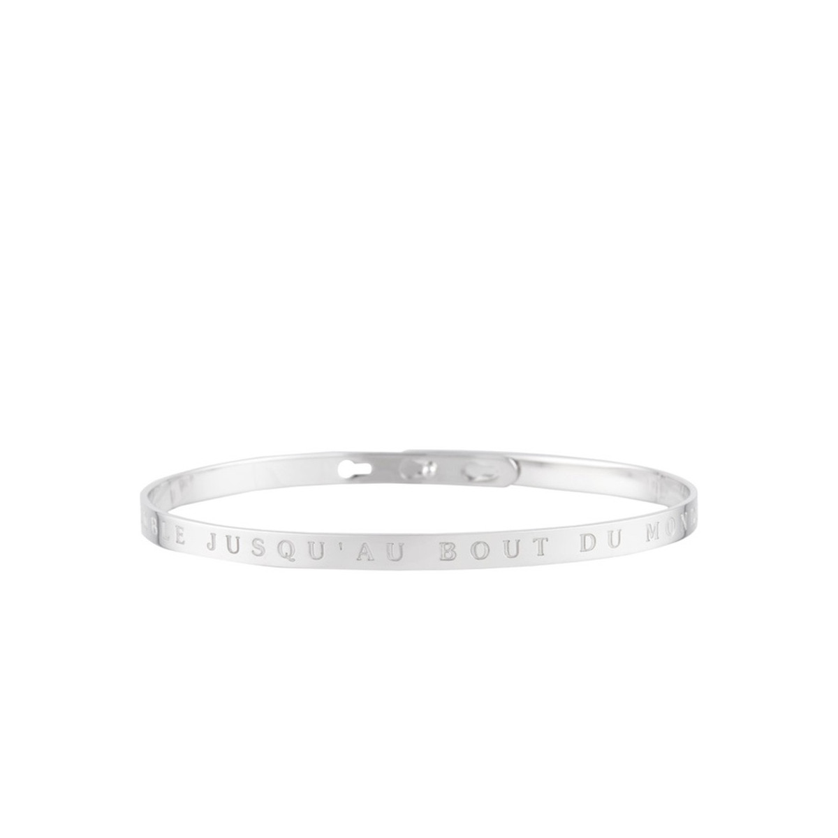 Bracelet avec message ENSEMBLE JUSQU'AU BOUT DU MONDE Bracelet à message "Ensemble Jusqu'Au Bout du Monde" Laiton argenté