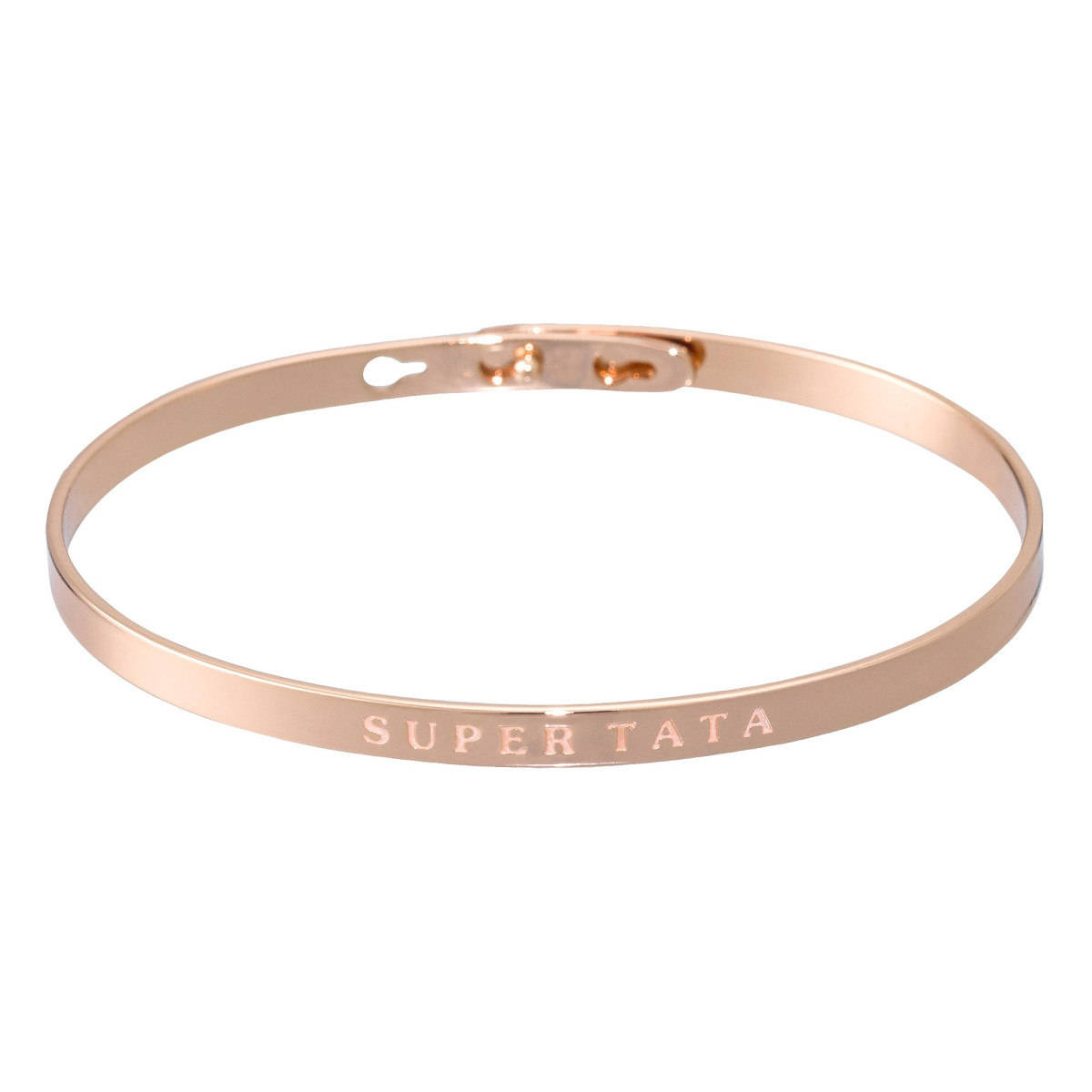 "SUPER TATA" bracelet jonc rosé à message